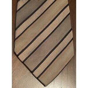 Fabio Fazio Gold Black Hand Made 100% Silk Men’s Neck Tie Made In China